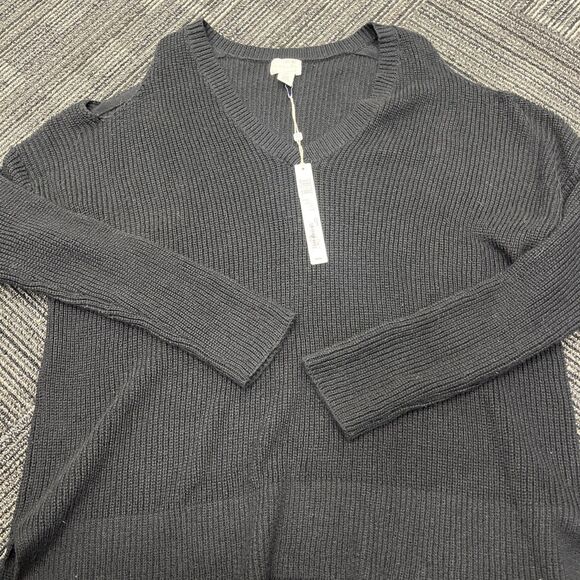 CASLON Women's V-Neck Long Sleeve Sweater Cashmere Feel Open Shoulders SIZE M/L - Picture 3 of 12